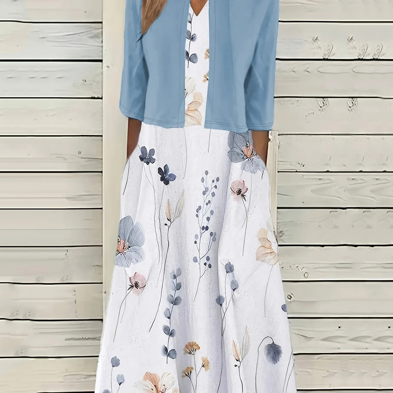 Elvina | Zweiteiliges Midikleid mit Blumenmuster