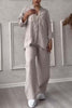 Alicia | Zweiteiliges Hosen-Set in uni aus Baumwolle und Leinen