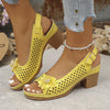 Dallas | Tagesangebot  Damen-Blumenblockabsatz-Sandalen