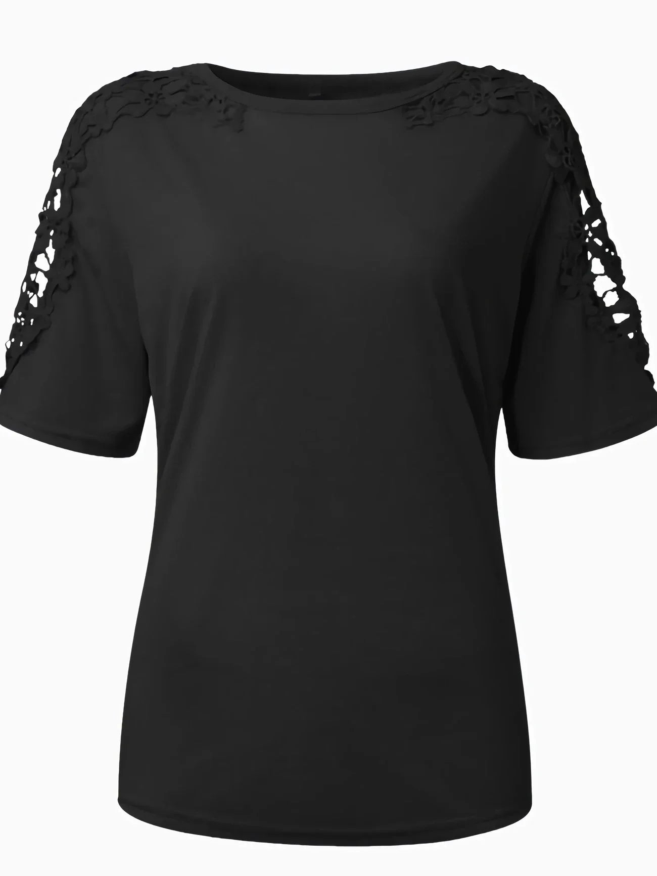 Addison | Elegantes Spitzen-Kurzarm-T-Shirt – Pastellfarben, Sommer, Damen