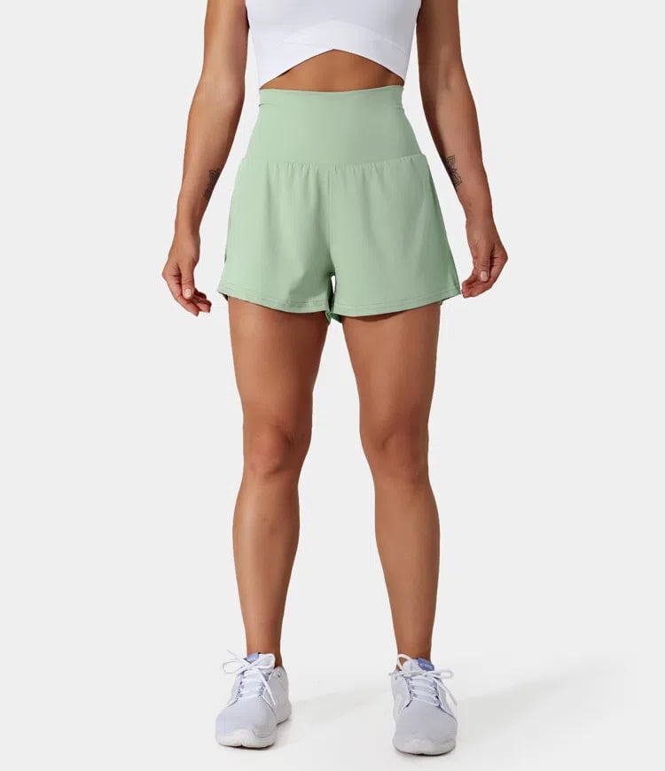 Laurel |  2-in-1-Yogashorts mit hoher Taille und Seitentaschen