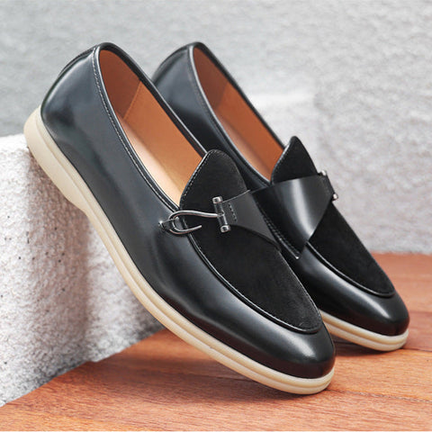 Fisker | Elegante Lederslipper mit Fischhaken-Schnalle