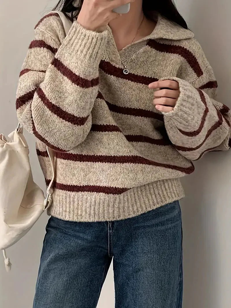 Gillian - Strickpullover mit V-Ausschnitt