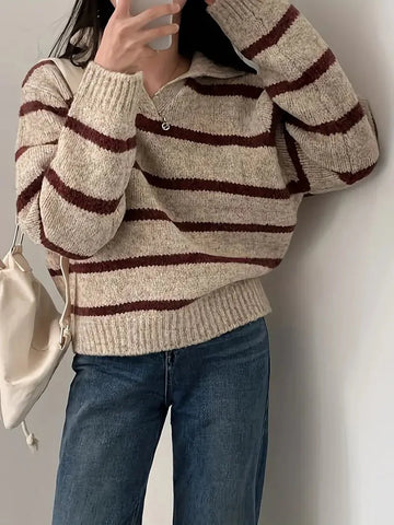 Gillian - Strickpullover mit V-Ausschnitt