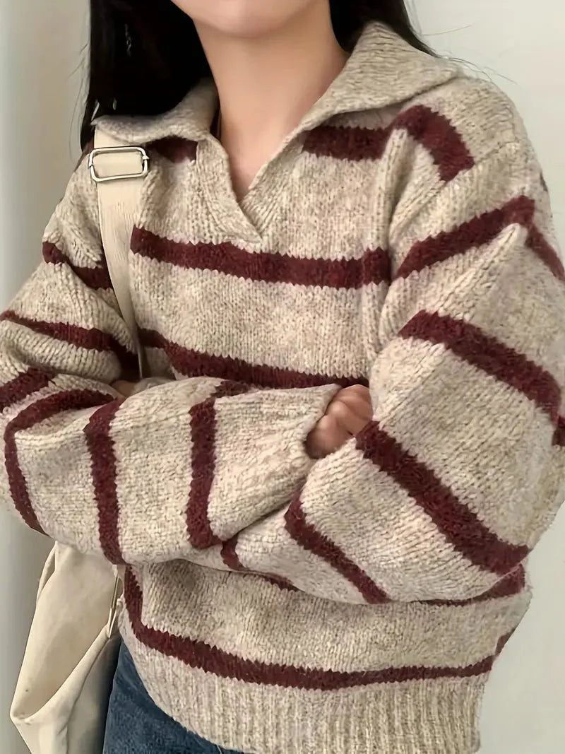 Gillian - Strickpullover mit V-Ausschnitt