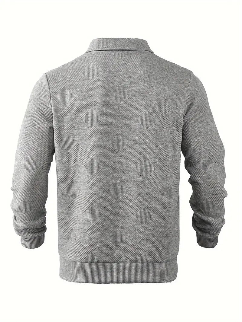 Oskar | Vintage Zip-Up Pullover mit auffälligem geometrischen Muster