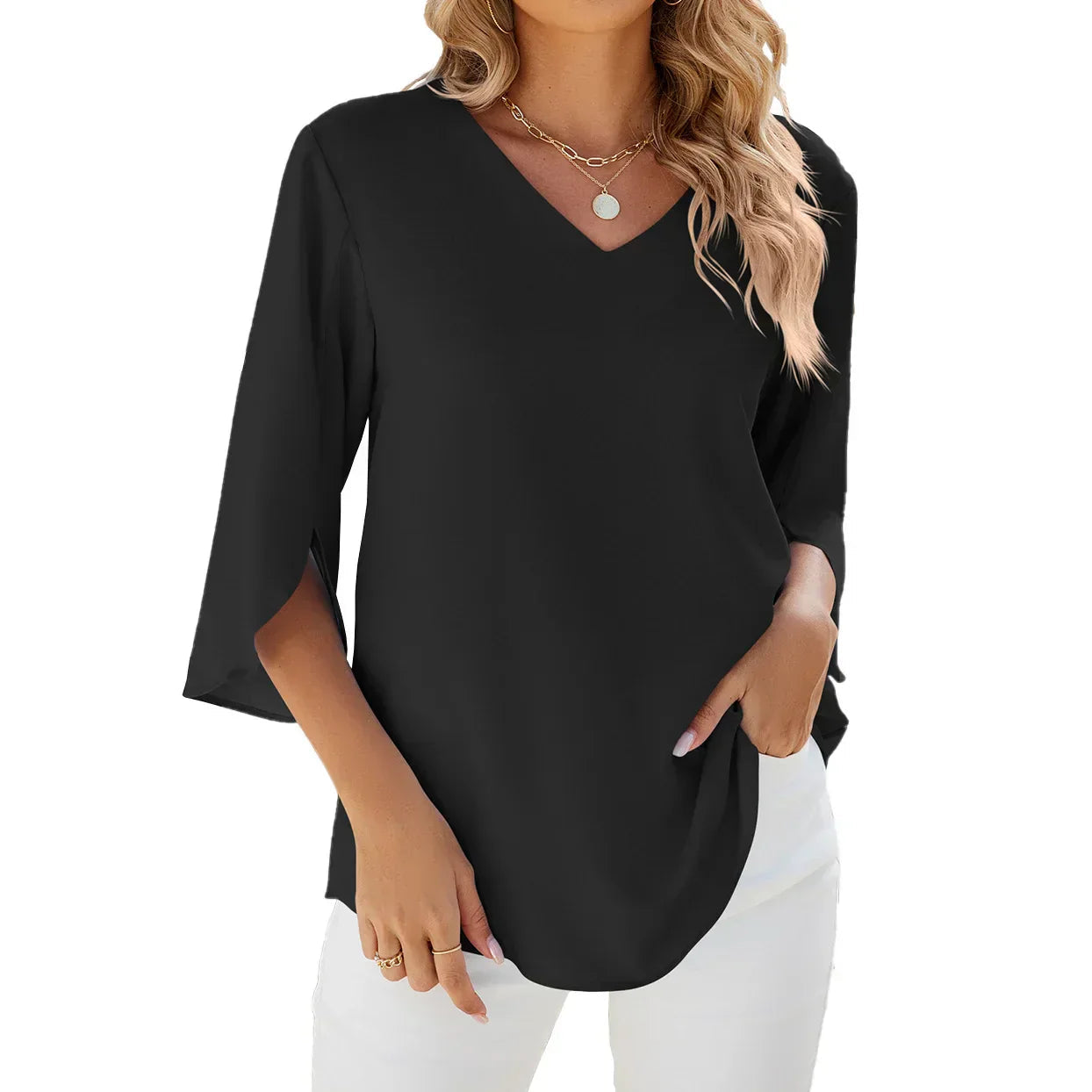 Alice | Bluse mit V-Ausschnitt