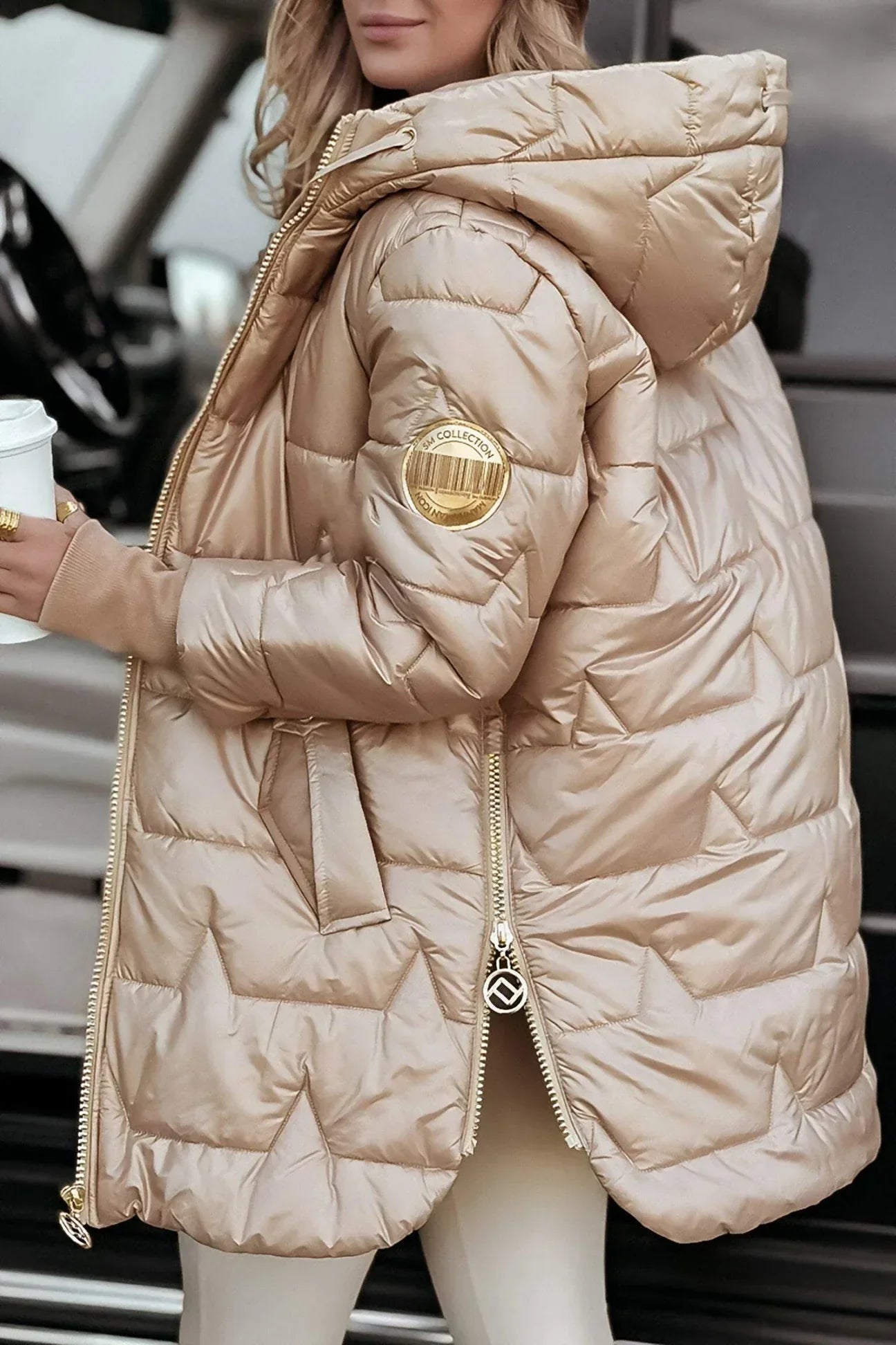 Zaniyah | Eleganter Wintermantel mit Kapuze und Füllung