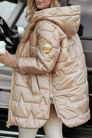 Zaniyah | Eleganter Wintermantel mit Kapuze und Füllung