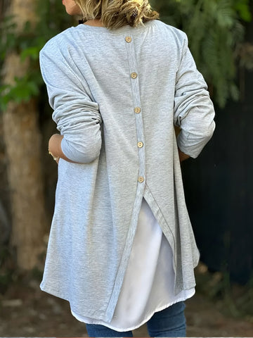 Korah | Zweiteiliges langärmeliges T-Shirt mit aufgedrucktem Schriftzug