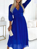 Mirella | Kleid mit V-Ausschnitt und halblangen Ärmeln