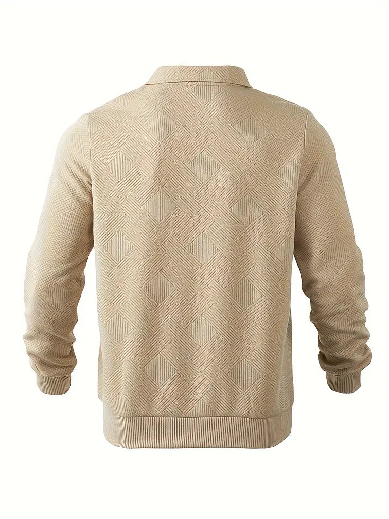 Oskar | Vintage Zip-Up Pullover mit auffälligem geometrischen Muster
