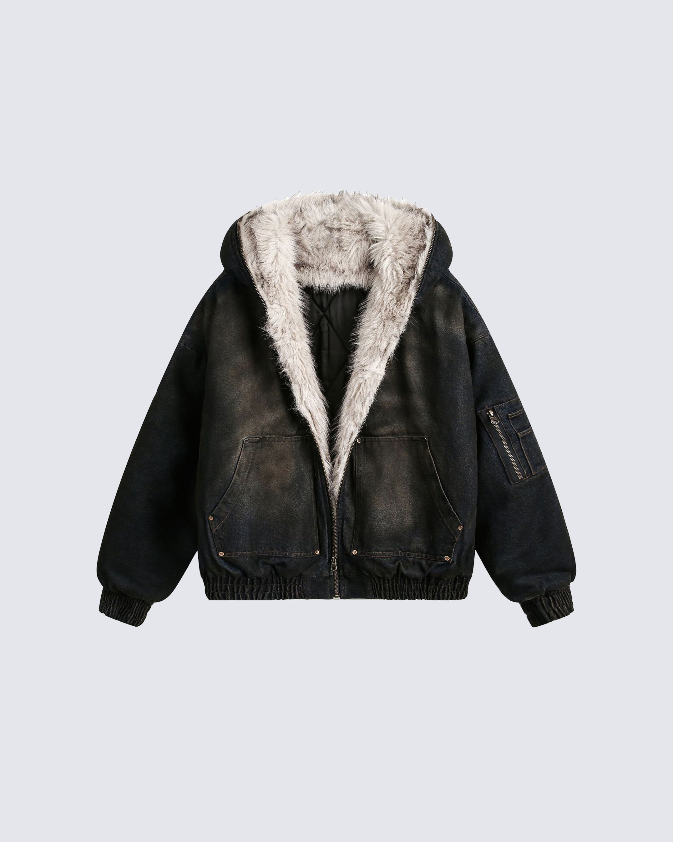 Zeke | Frühling und Sommer Dünn Vintage Verwitterte Kapuzenjacke