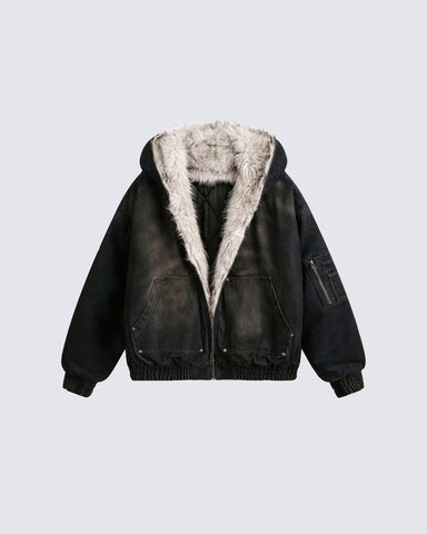 Zeke | Frühling und Sommer Dünn Vintage Verwitterte Kapuzenjacke