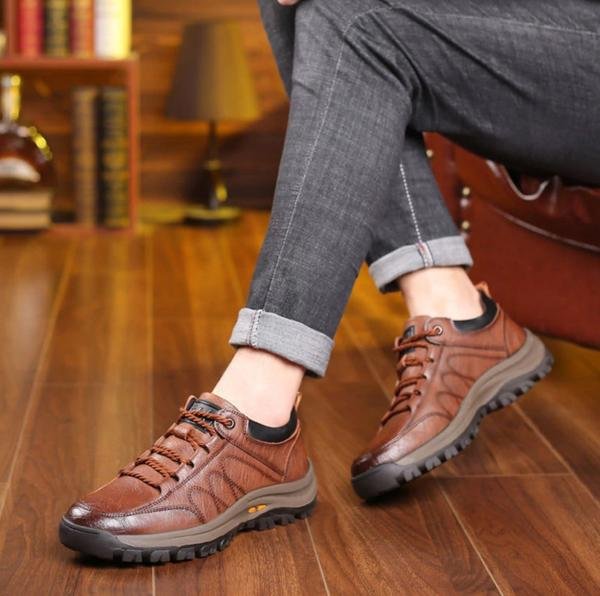 Rex | Herren-Casualschuhe aus Leder mit Handnaht