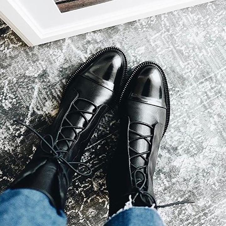 Livia | Vintage-Lederstiefel mit Schnürung