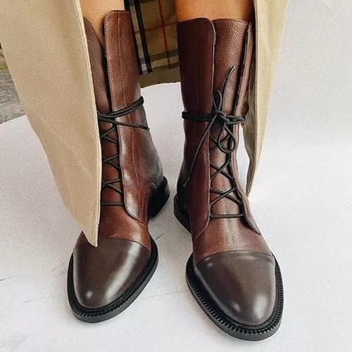 Livia | Vintage-Lederstiefel mit Schnürung