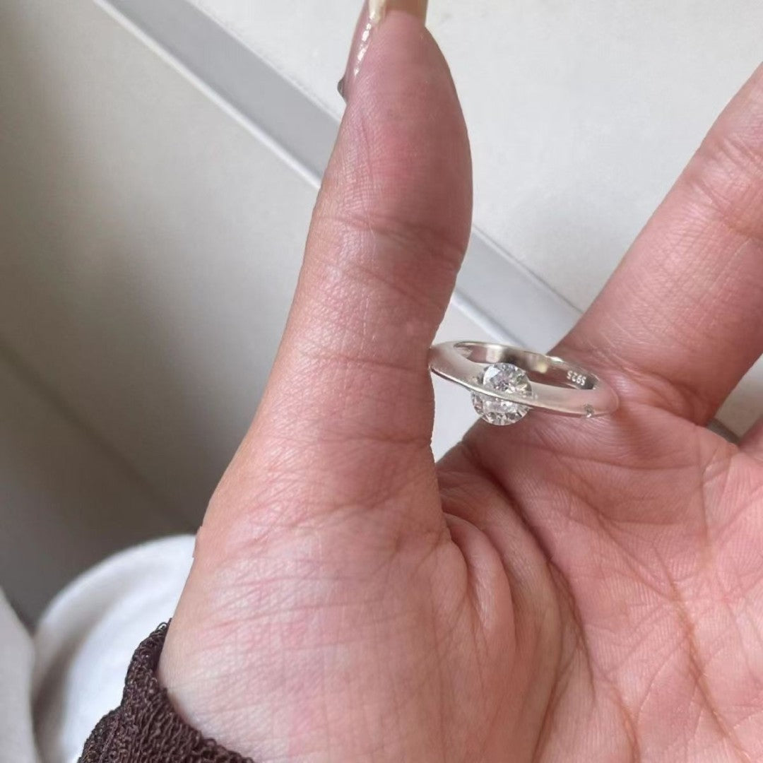 Journey | Sternförmiger drehbarer Diamantring aus S925 für Sie/Ihn