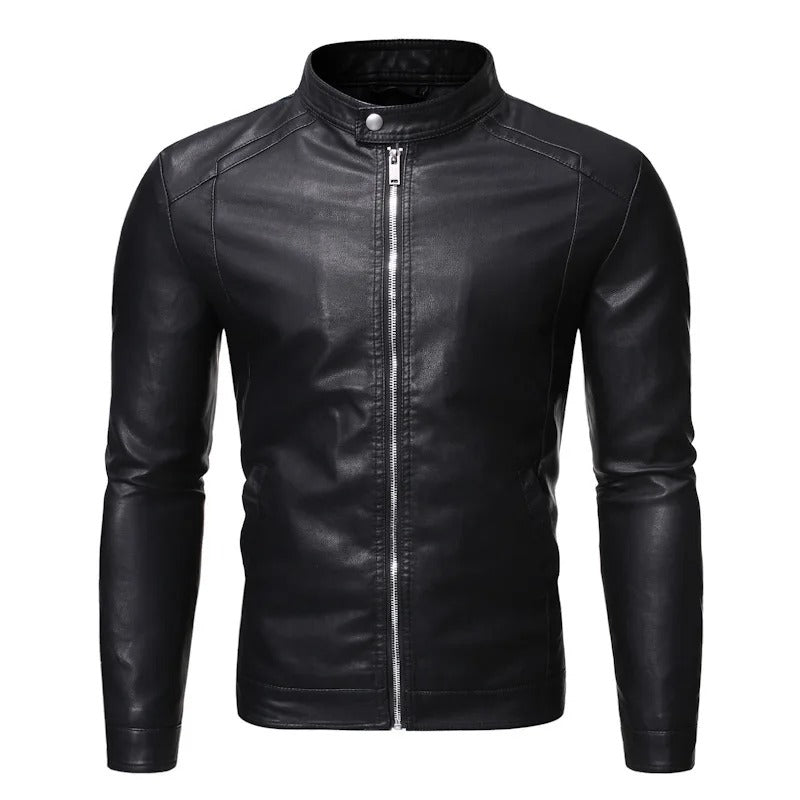 Benson | Stehkragen-Lederjacke