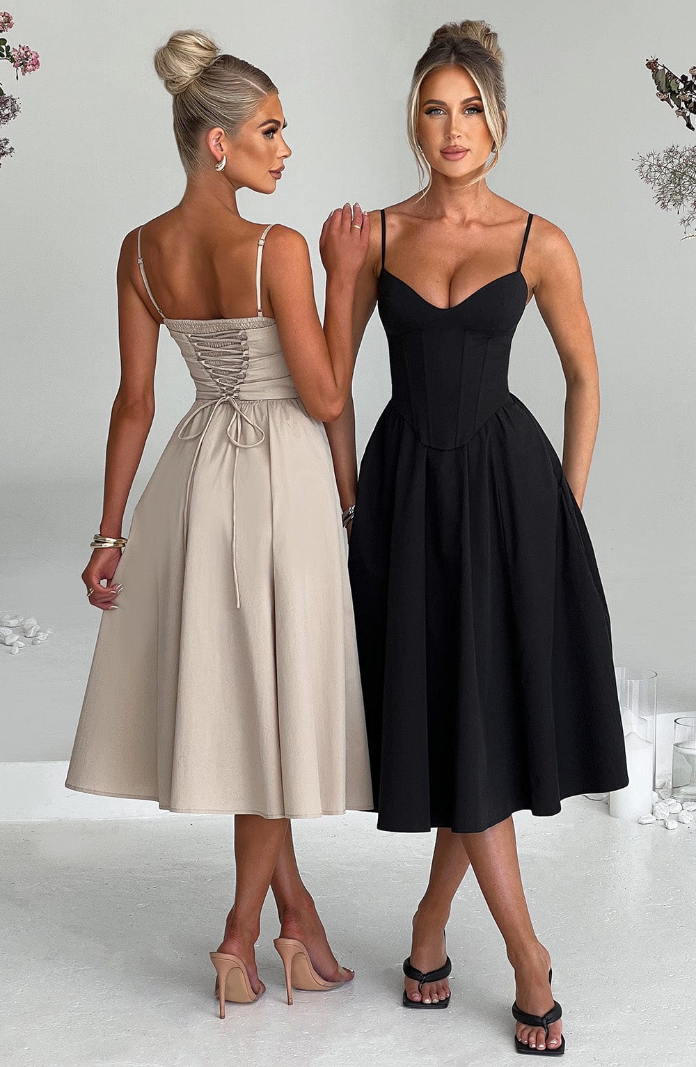 Ariel | Midikleid - Schwarz