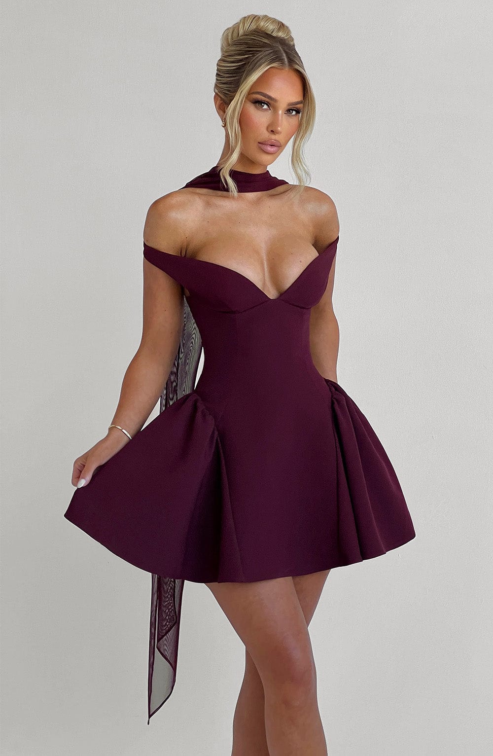 Marla | Elegantes Bardot-Minikleid