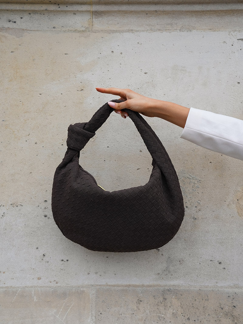 Mittelgroße Gewebte Tasche aus Wildleder