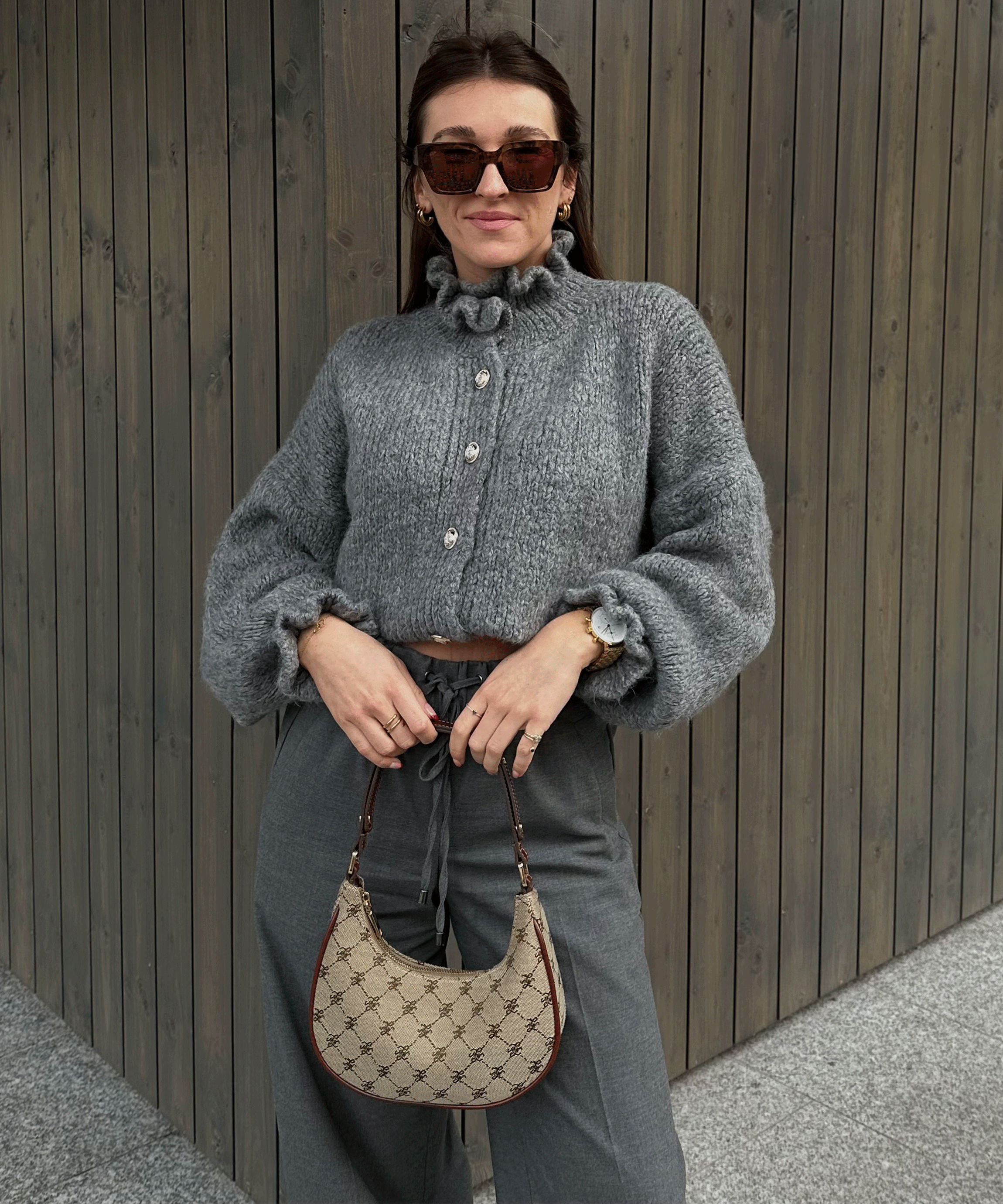 Alana | Dark gray cardigan