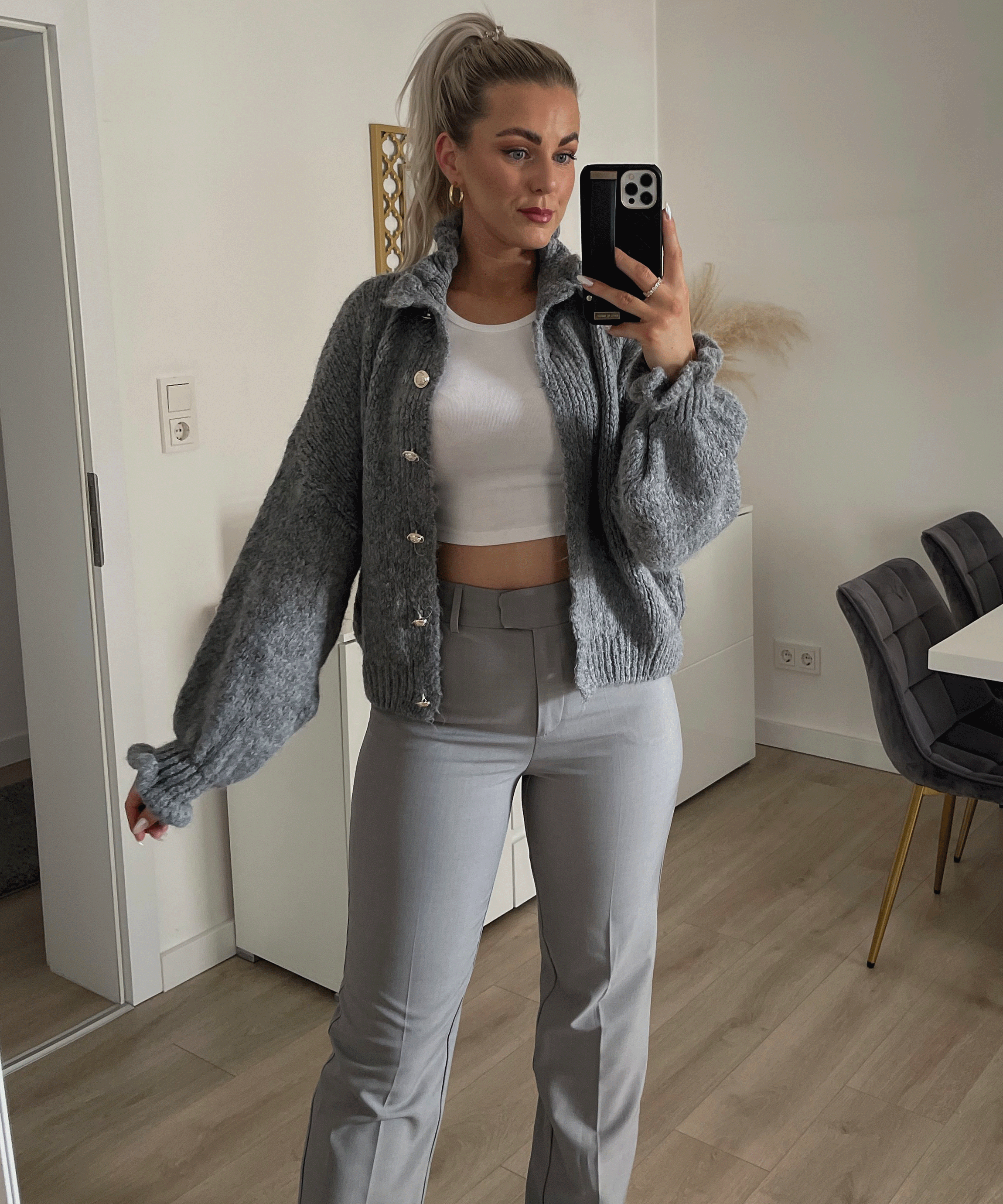 Alana | Dark gray cardigan