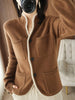 Alara knitting sweater with button placket and bags