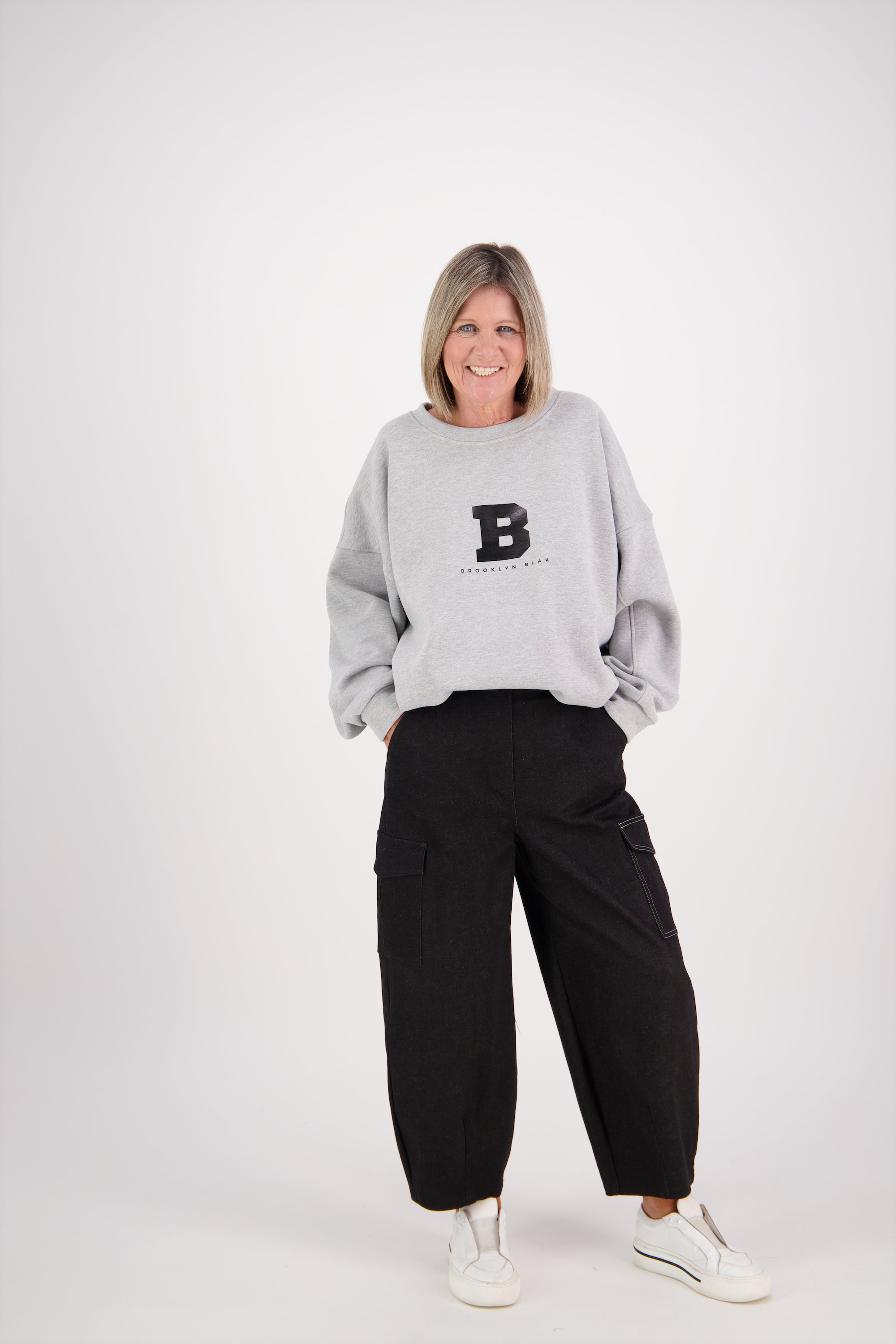 Nevada | Cropped Cargo-Denimhose mit Stretch