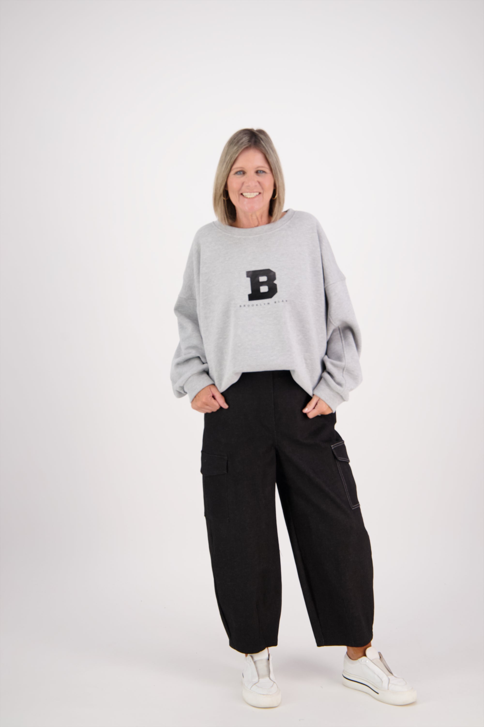 Nevada | Cropped Cargo-Denimhose mit Stretch