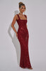 Aliya | Pailletten-Maxikleid mit quadratischem Ausschnitt