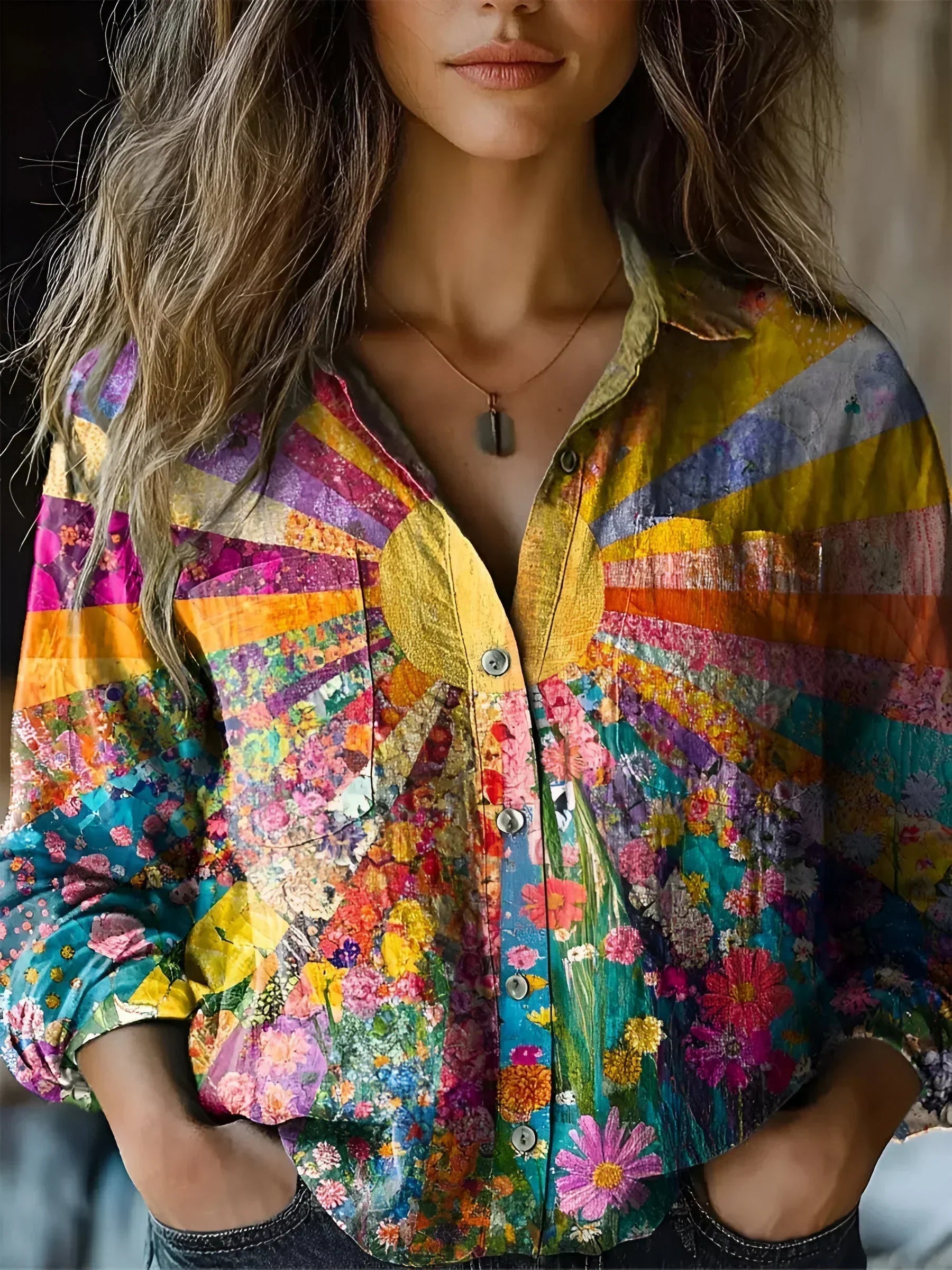 Annabella |  Bluse inspiriert von Sonnenblumen