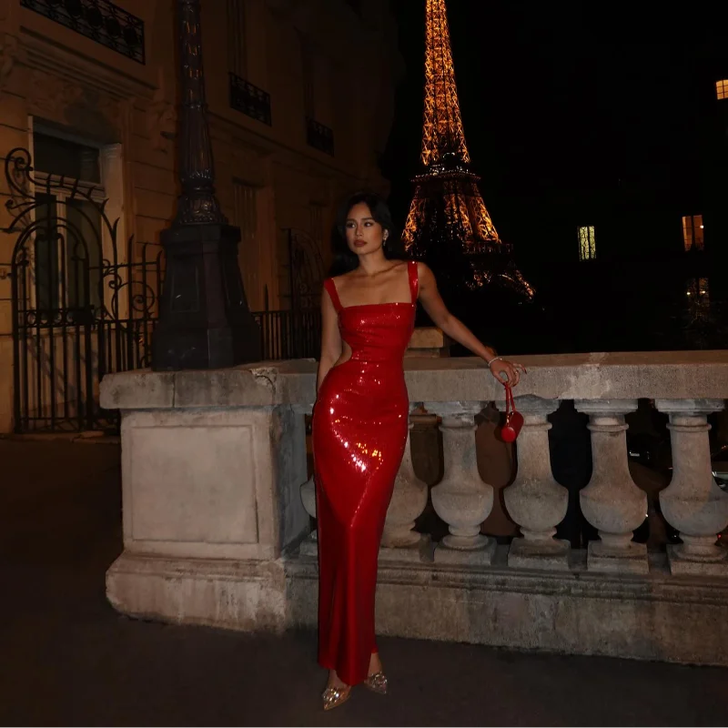 Sandra | Pailletten Maxikleid