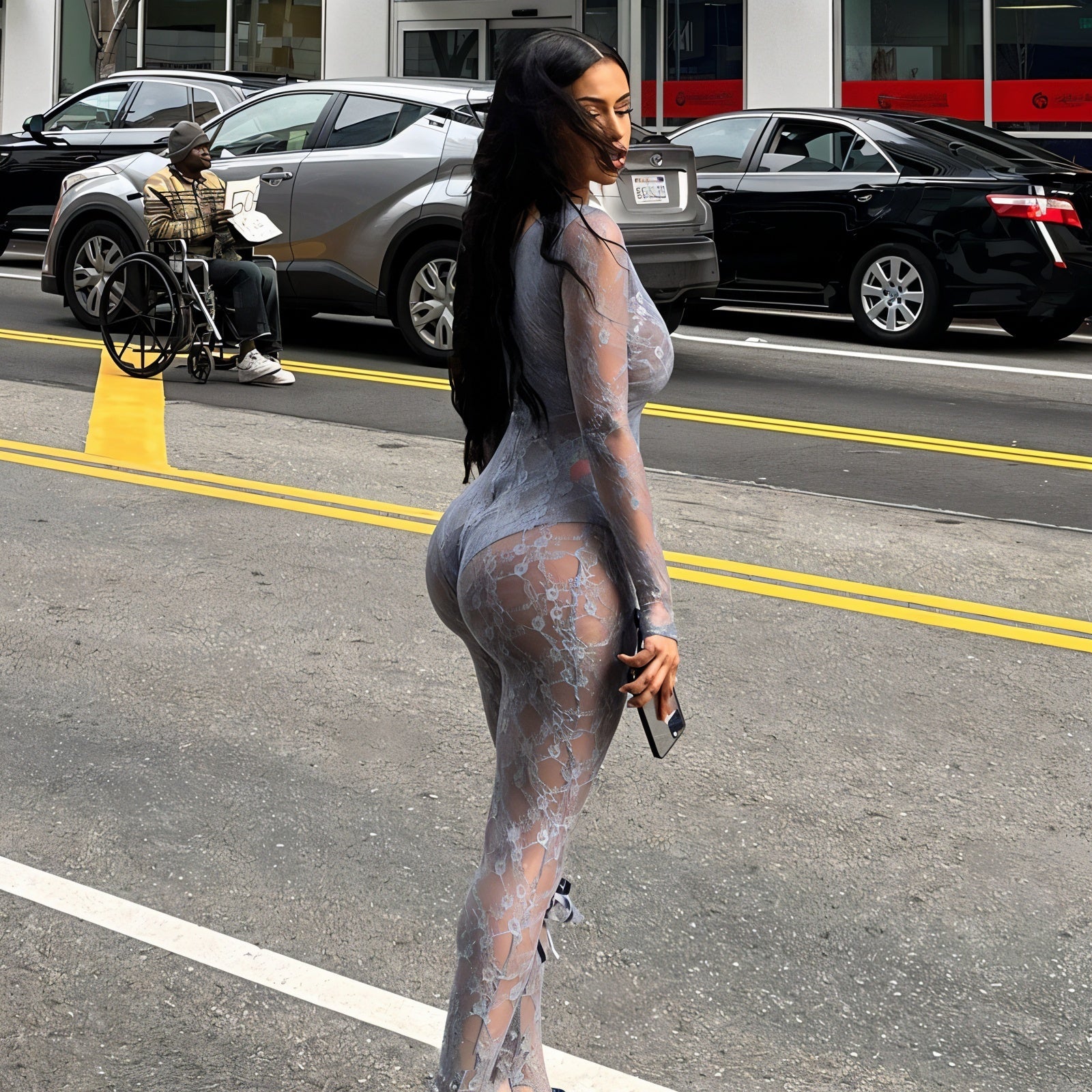 ELINA Jumpsuit mit Spitzenbändern