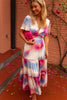 Braylen | Robe Franka - mit blauen und rosafarbenen Mustern