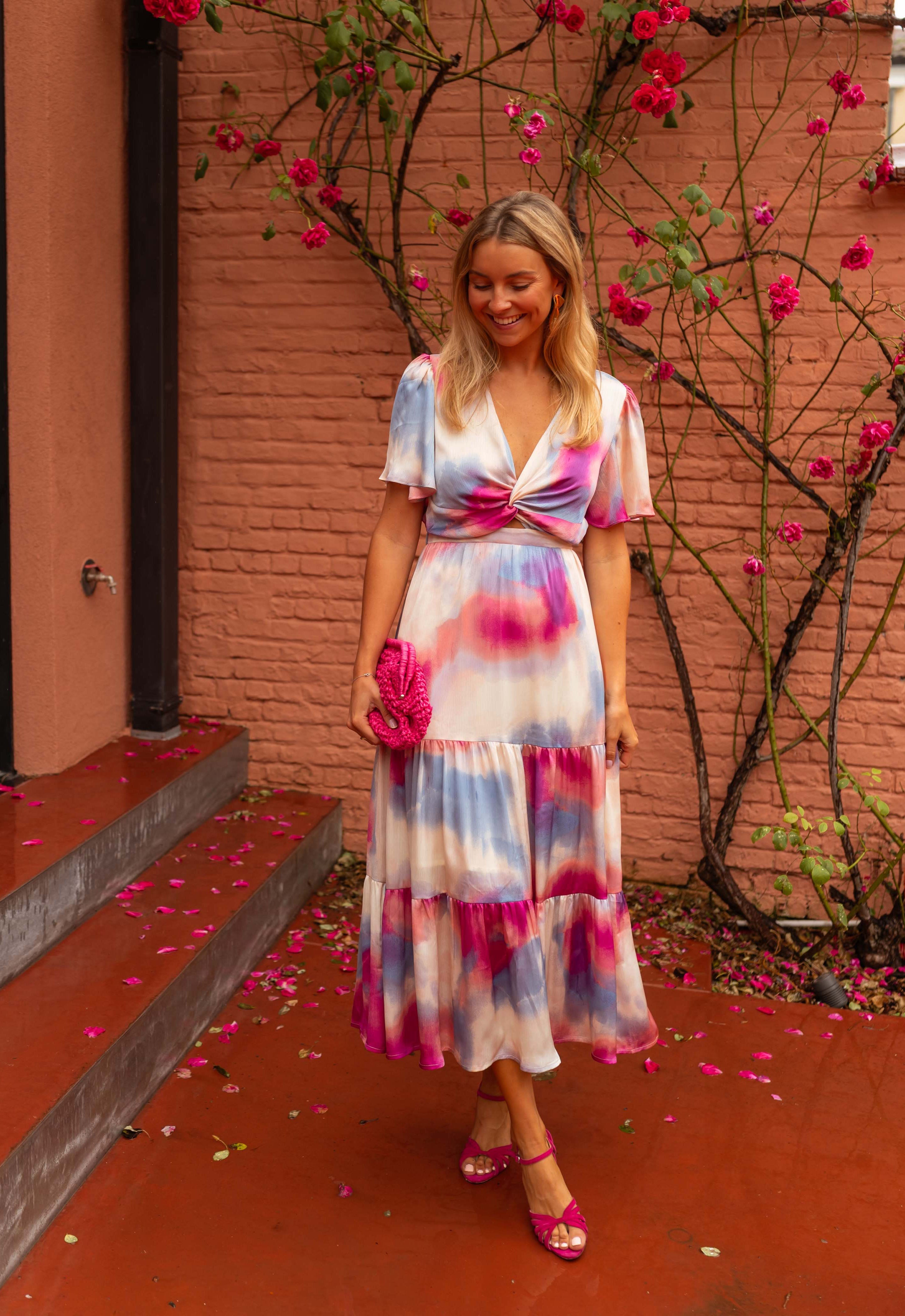 Braylen | Robe Franka - mit blauen und rosafarbenen Mustern