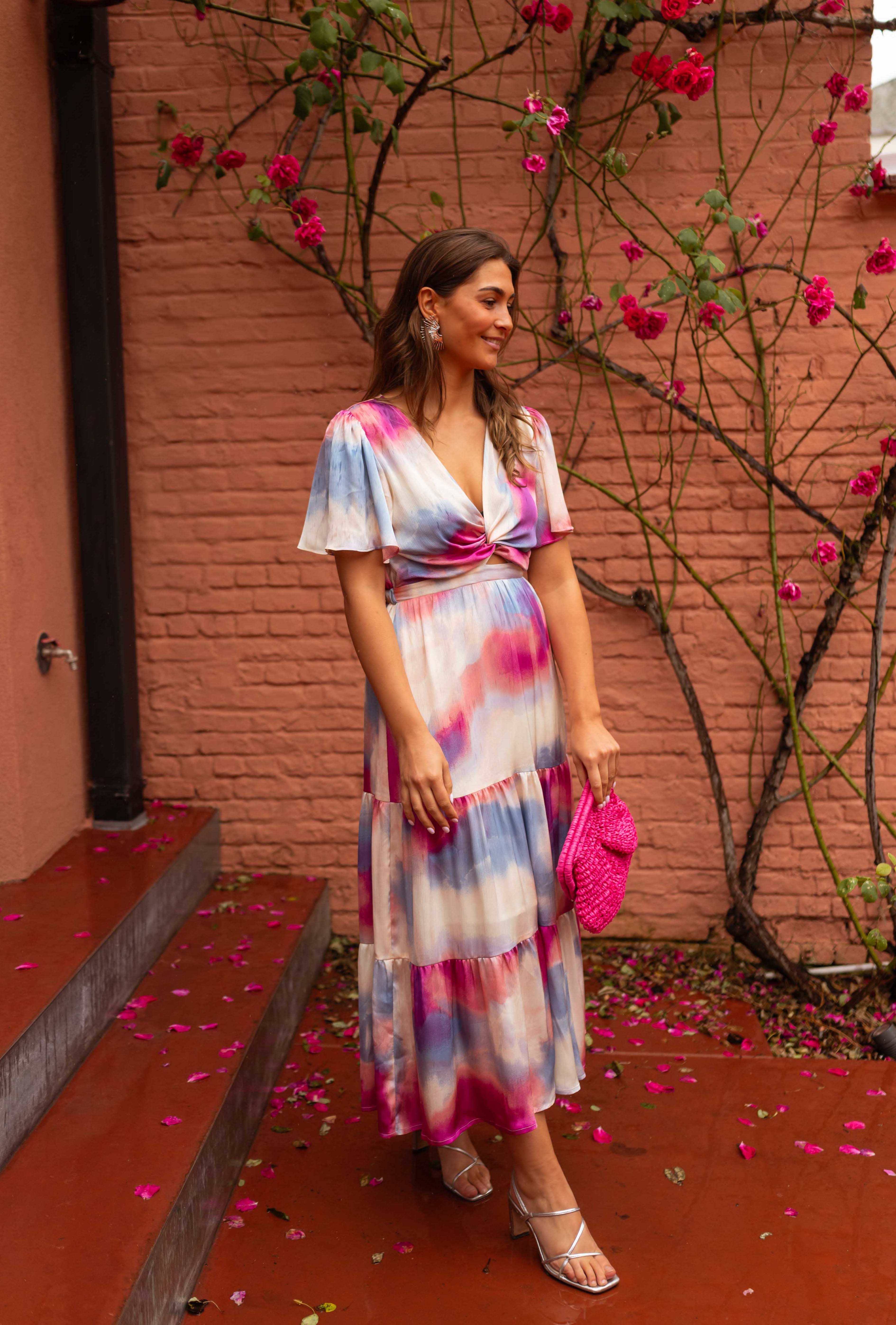 Braylen | Robe Franka - mit blauen und rosafarbenen Mustern