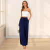 Carolyn | Weite Damenhosen mit hoher Taille und weiten Beinen mit Taschen