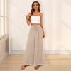 Carolyn | Weite Damenhosen mit hoher Taille und weiten Beinen mit Taschen