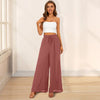 Carolyn | Weite Damenhosen mit hoher Taille und weiten Beinen mit Taschen