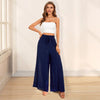 Carolyn | Weite Damenhosen mit hoher Taille und weiten Beinen mit Taschen