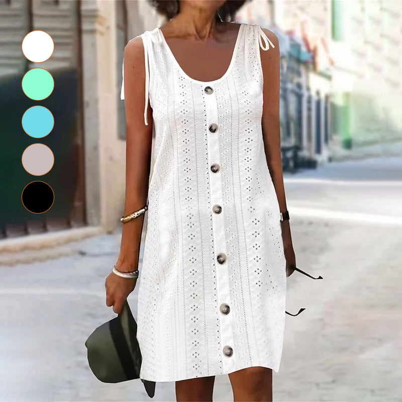 Lina | Ärmelloses Strickkleid mit U-Ausschnitt
