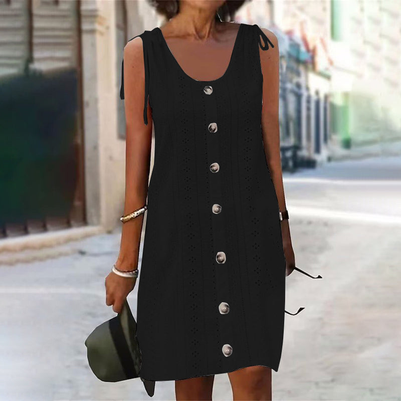 Lina | Ärmelloses Strickkleid mit U-Ausschnitt