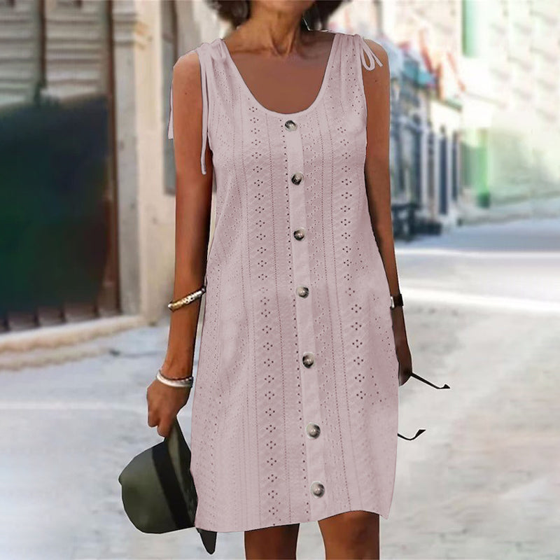 Lina | Ärmelloses Strickkleid mit U-Ausschnitt