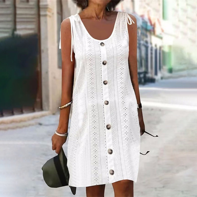 Lina | Ärmelloses Strickkleid mit U-Ausschnitt