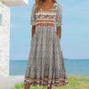 Angeline | Damen elegantes Kleid mit Boho-Stil Druck