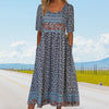Angeline | Damen elegantes Kleid mit Boho-Stil Druck