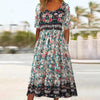Angeline | Damen elegantes Kleid mit Boho-Stil Druck