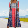 Angeline | Damen elegantes Kleid mit Boho-Stil Druck